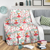 Fox Girl Flower Pattern Print Blanket-grizzshop