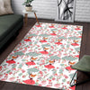 Fox Girl Flower Pattern Print Floor Mat-grizzshop