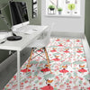 Fox Girl Flower Pattern Print Floor Mat-grizzshop