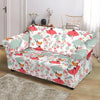 Fox Girl Flower Pattern Print Loveseat Cover-grizzshop