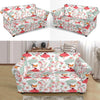 Fox Girl Flower Pattern Print Loveseat Cover-grizzshop