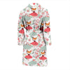 Fox Girl Flower Pattern Print Men Long Robe-grizzshop