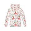 Fox Girl Flower Pattern Print Men Pullover Hoodie-grizzshop