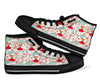 Fox Girl Flower Pattern Print Men Women's High Top Shoes-grizzshop