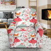 Fox Girl Flower Pattern Print Recliner Cover-grizzshop