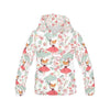 Fox Girl Flower Pattern Print Women Pullover Hoodie-grizzshop