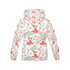 Fox Girl Flower Pattern Print Women Pullover Hoodie-grizzshop