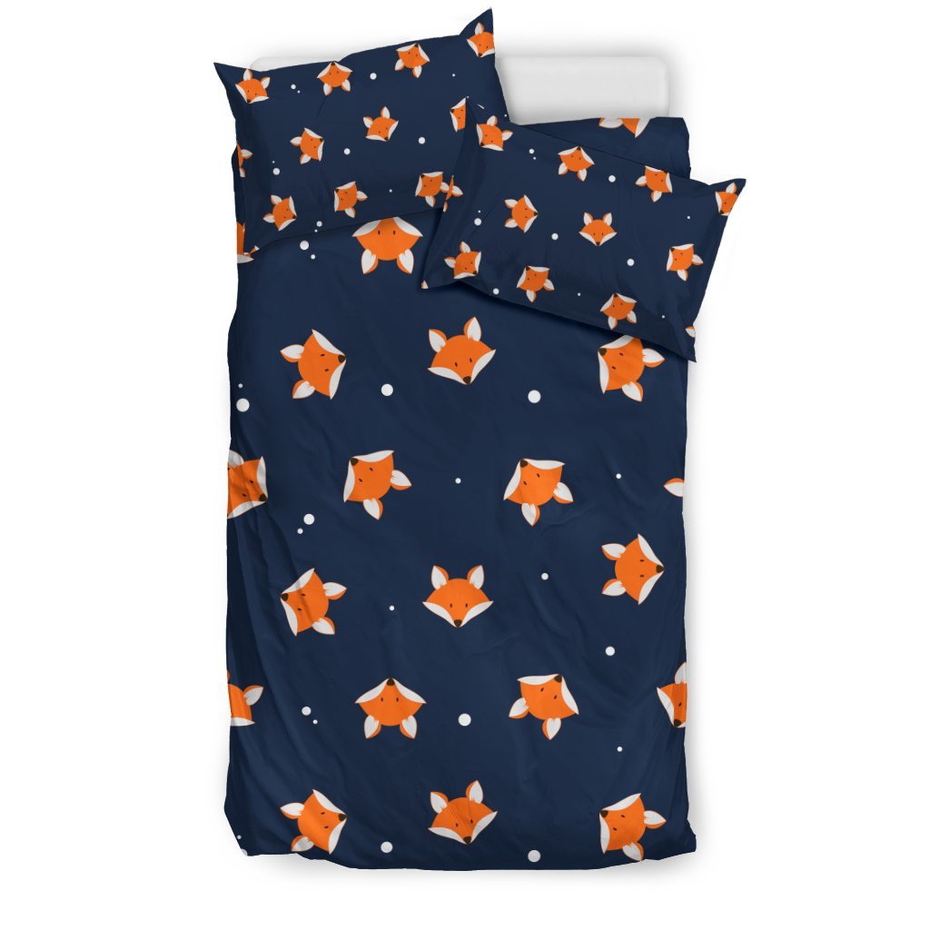 Fox Pattern Print Duvet Cover Bedding Set-grizzshop