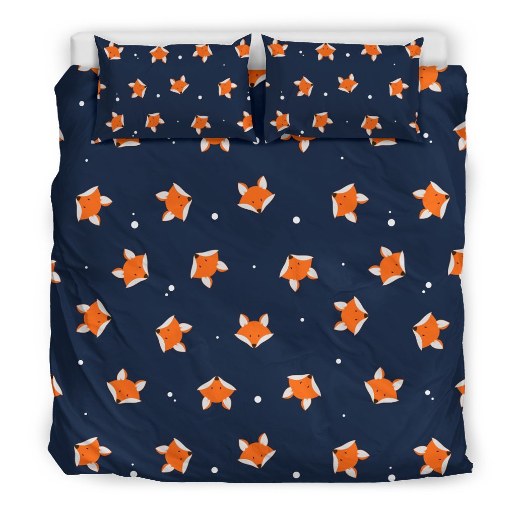 Fox Pattern Print Duvet Cover Bedding Set-grizzshop