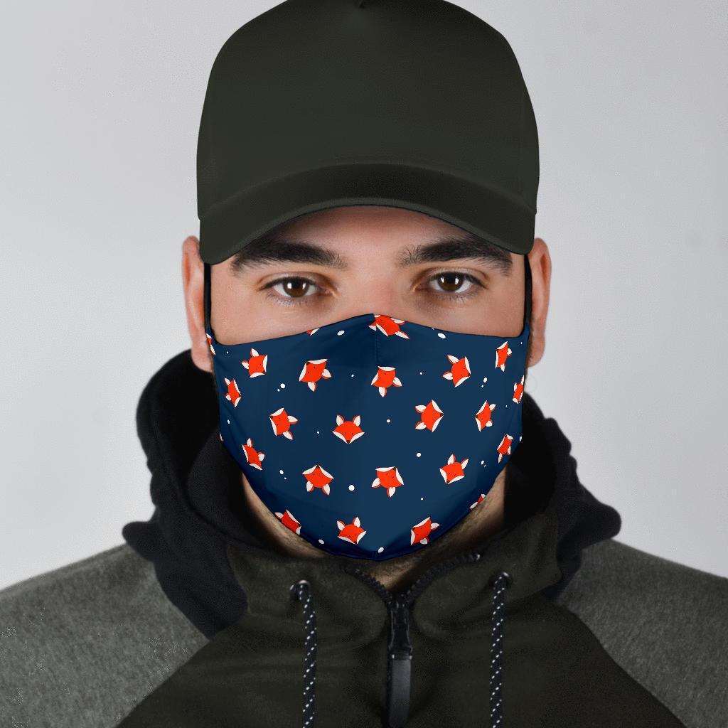 Fox Pattern Print Face Mask-grizzshop