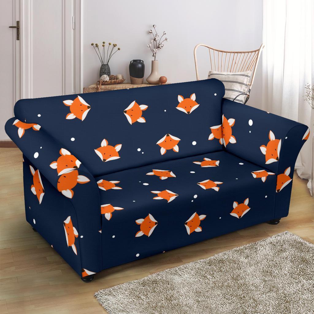 Fox Pattern Print Loveseat Cover-grizzshop