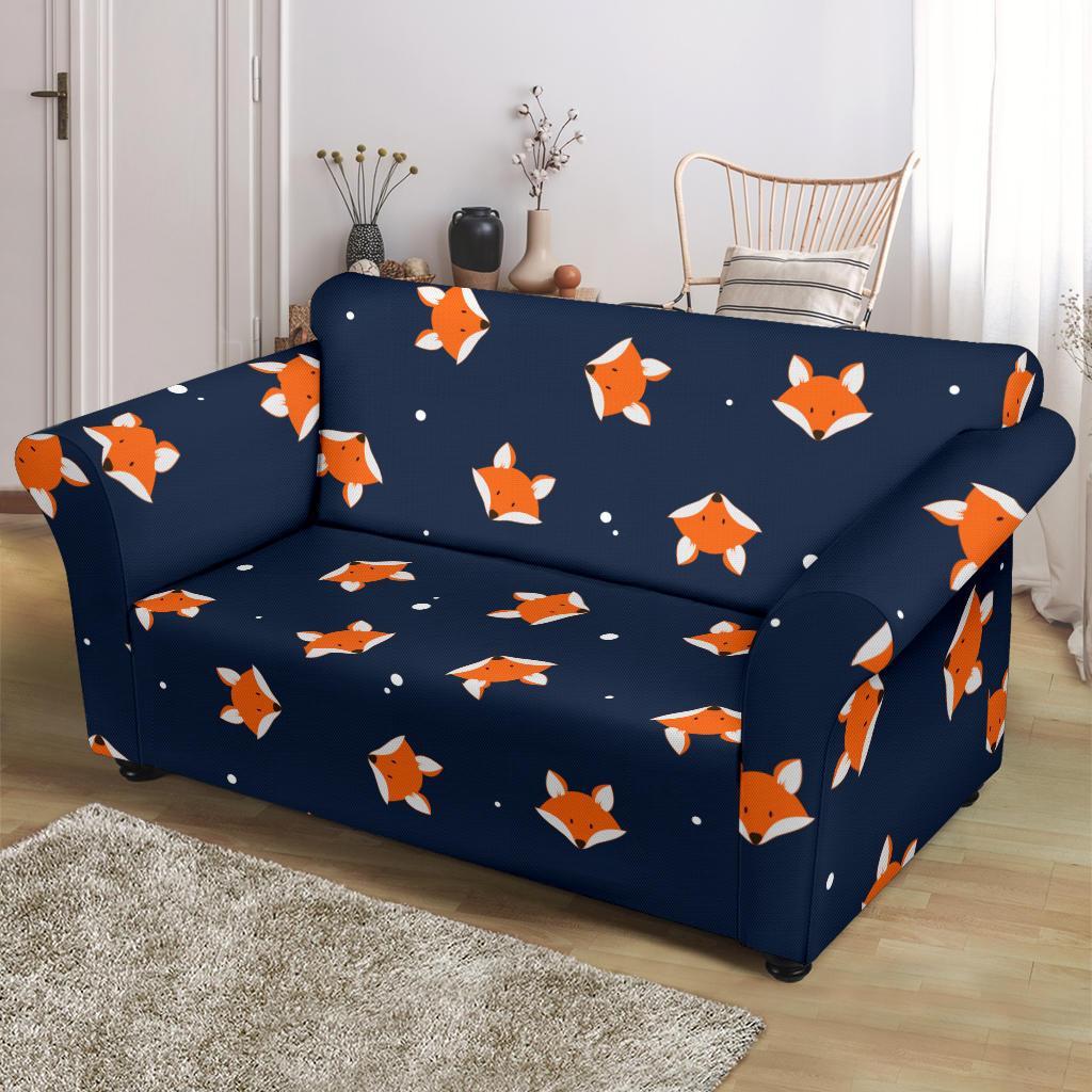 Fox Pattern Print Loveseat Cover-grizzshop