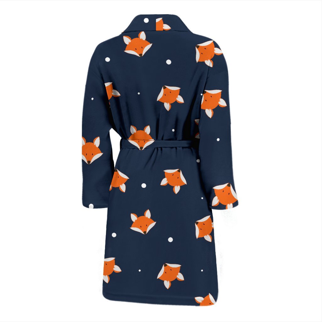 Fox Pattern Print Men Long Robe-grizzshop