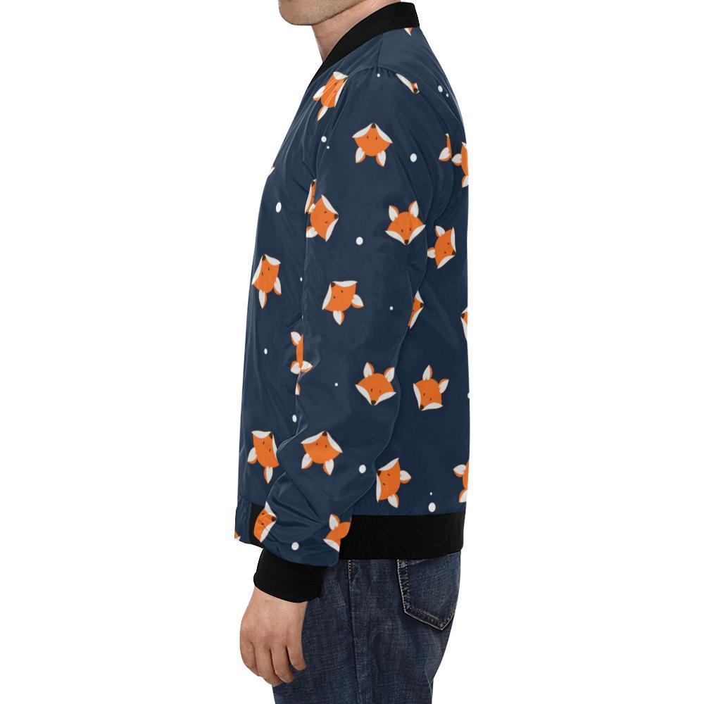 Fox Pattern Print Men's Bomber Jacket-grizzshop