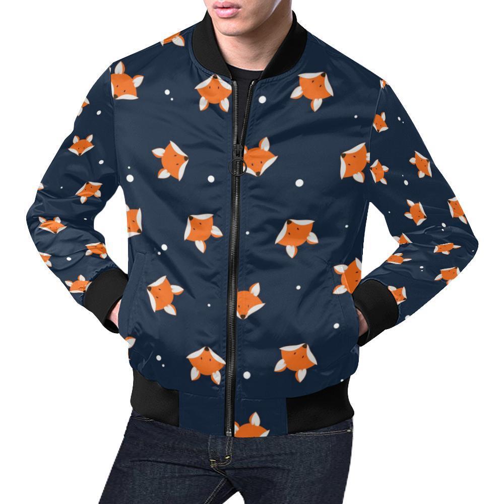 Fox Pattern Print Men's Bomber Jacket-grizzshop