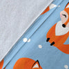 Fox Snow Pattern Print Blanket-grizzshop