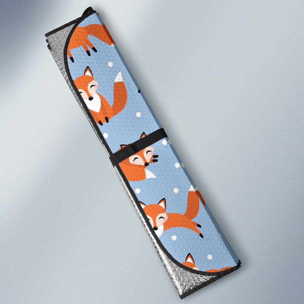 Fox Snow Pattern Print Car Sun Shade-grizzshop