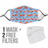 Fox Snow Pattern Print Face Mask-grizzshop