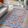 Fox Snow Pattern Print Floor Mat-grizzshop