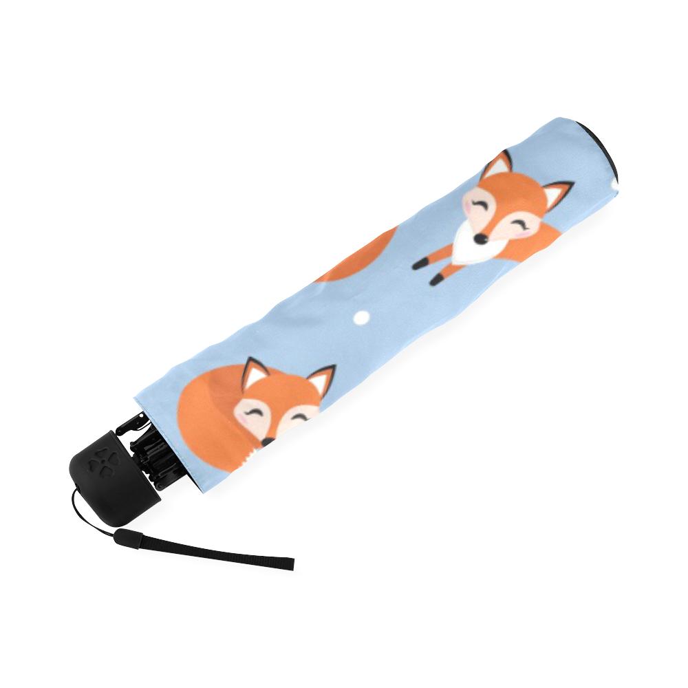 Fox Snow Pattern Print Foldable Umbrella-grizzshop