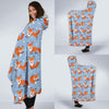 Fox Snow Pattern Print Hooded Blanket-grizzshop