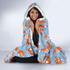 Fox Snow Pattern Print Hooded Blanket-grizzshop