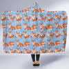 Fox Snow Pattern Print Hooded Blanket-grizzshop