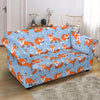 Fox Snow Pattern Print Loveseat Cover-grizzshop