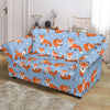 Fox Snow Pattern Print Loveseat Cover-grizzshop