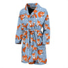 Fox Snow Pattern Print Men Long Robe-grizzshop