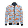 Fox Snow Pattern Print Men's Bomber Jacket-grizzshop