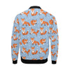 Fox Snow Pattern Print Men's Bomber Jacket-grizzshop