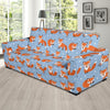 Fox Snow Pattern Print Sofa Covers-grizzshop