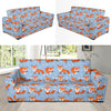 Fox Snow Pattern Print Sofa Covers-grizzshop