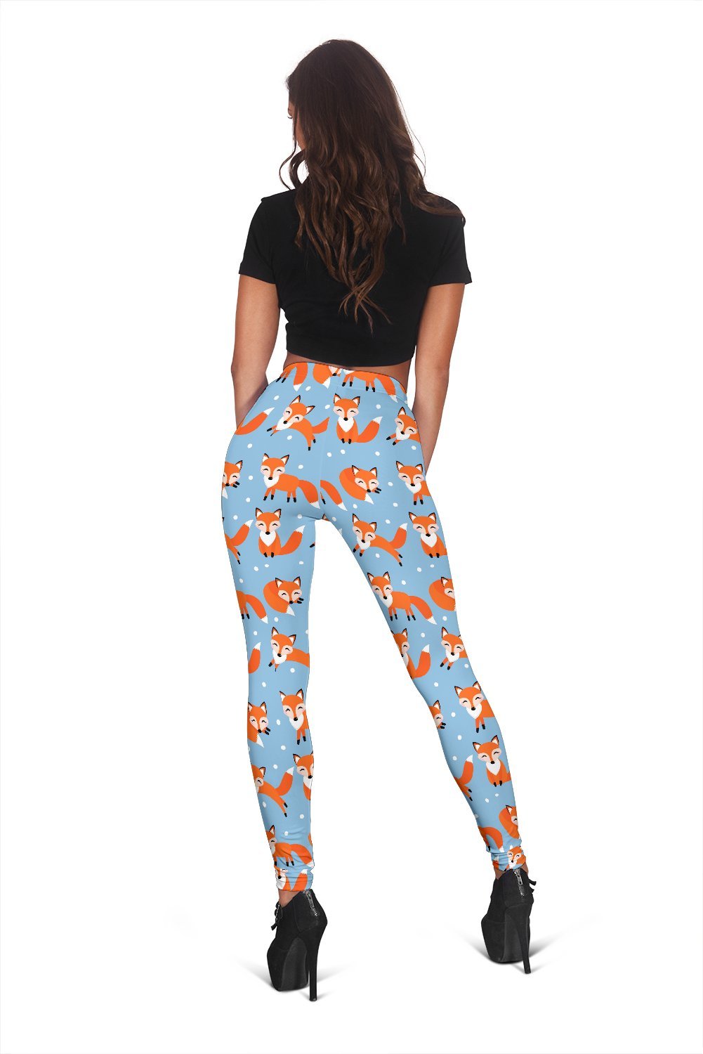 Fox Snow Pattern Print Women Leggings-grizzshop