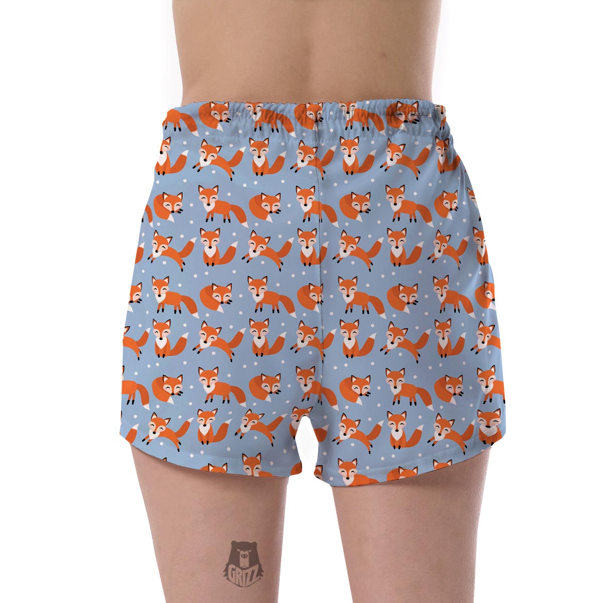 Fox Snow Pattern Print Women's Shorts-grizzshop