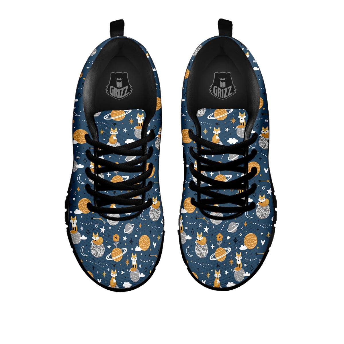 Fox Space Print Pattern Black Sneaker-grizzshop