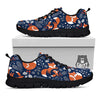 Fox Winter Print Pattern Black Sneaker-grizzshop