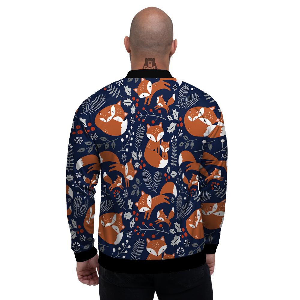 Fox Winter Print Pattern Men's Bomber Jacket-grizzshop