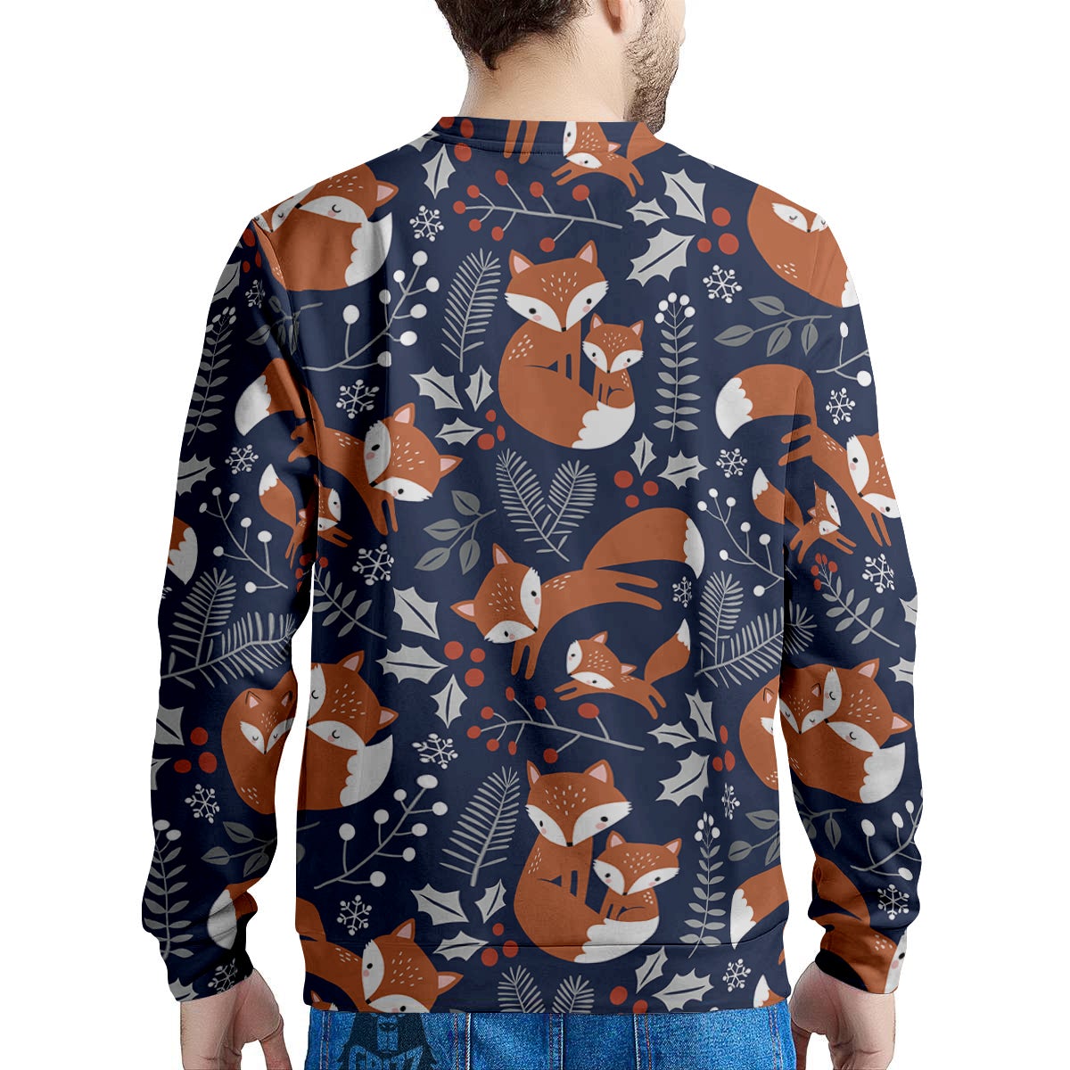 Fox Winter Print Pattern Men's Sweatshirt-grizzshop