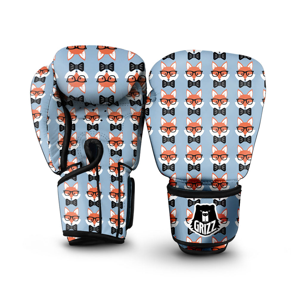 Fox With Glasses Print Pattern Boxing Gloves-grizzshop