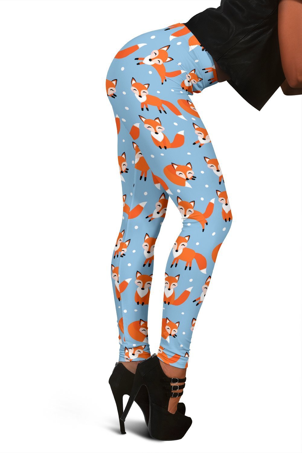 Fox Snow Pattern Print Women Leggings-grizzshop