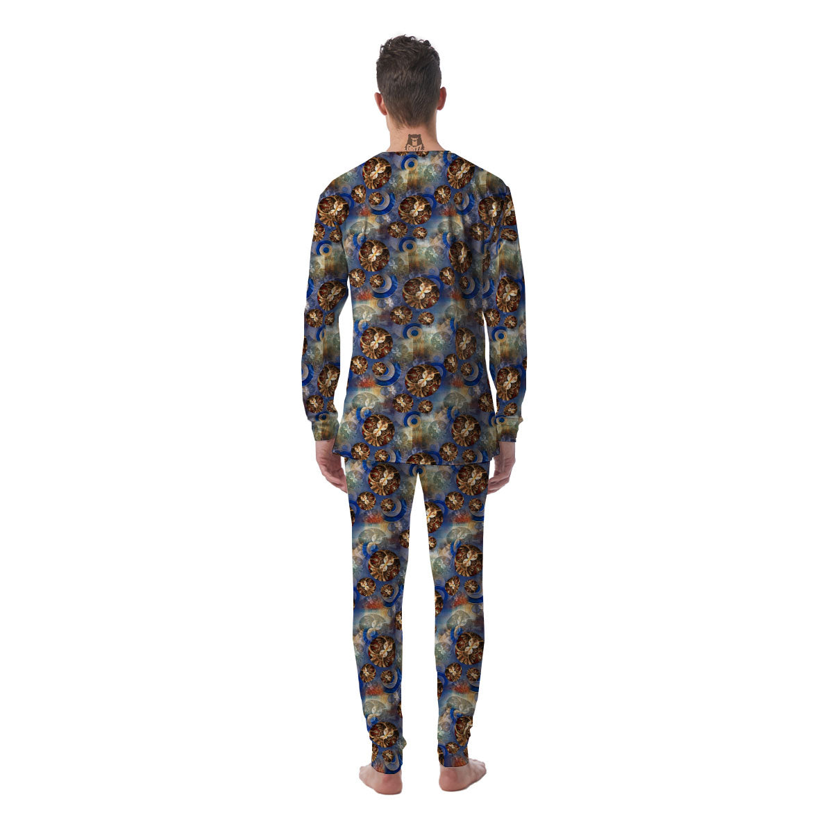 Fractal Abstract Print Men's Pajamas-grizzshop