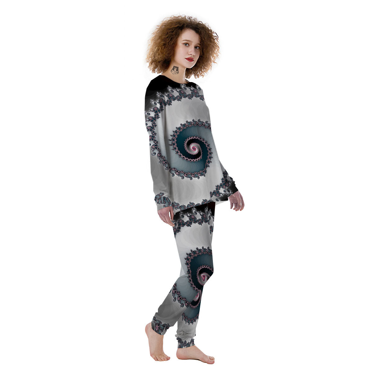 Fractal Infinite Print Women's Pajamas-grizzshop
