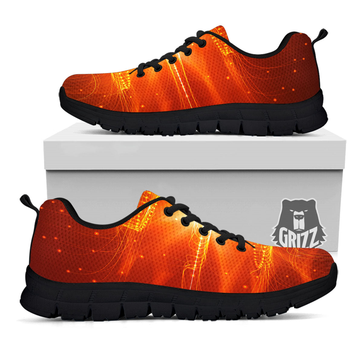 Fractal Light Print Black Sneaker-grizzshop
