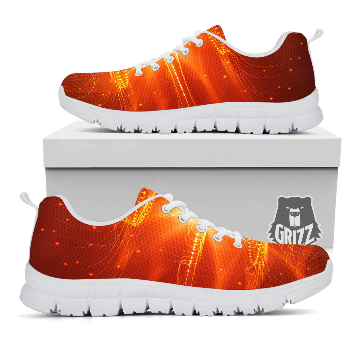 Fractal Light Print White Sneaker-grizzshop