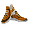 Fractal Orange Print White Athletic Shoes-grizzshop