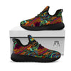 Fractal Psychedelic Print Pattern Black Athletic Shoes-grizzshop