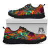 Fractal Psychedelic Print Pattern Black Sneaker-grizzshop