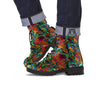 Fractal Psychedelic Print Pattern Leather Boots-grizzshop